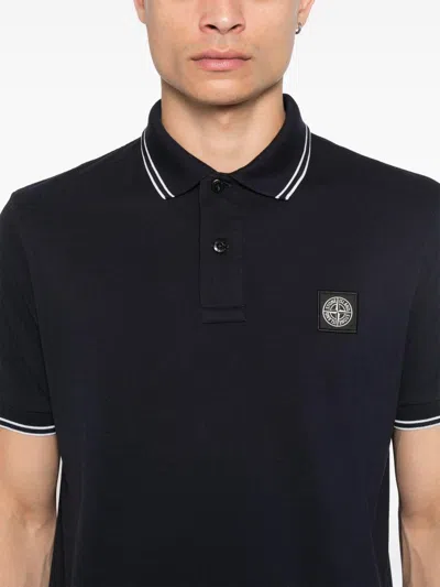 Stone Island Mens Black Brand-patch Regular-fit Stretch-cotton Polo Shirt Xl In Black