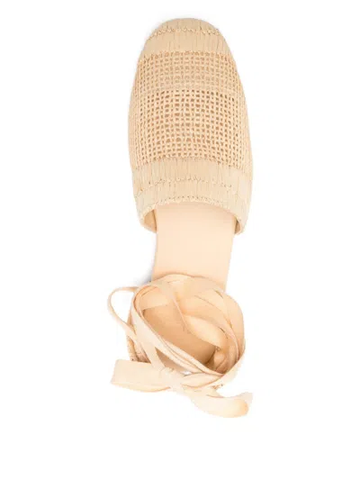 Castaã±er Tie Woven Espadrilles In Neutral