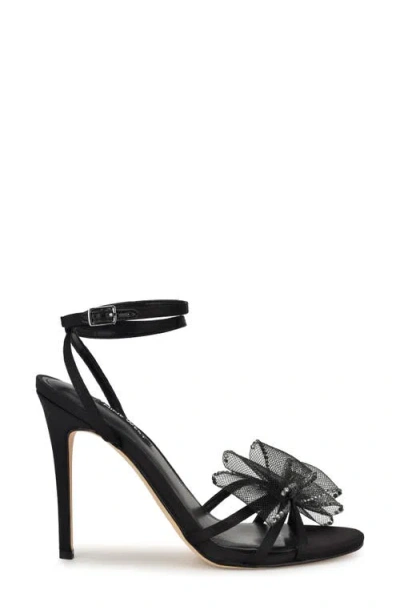 Nine West Womens Bow Man Made Ankle Strap In Black