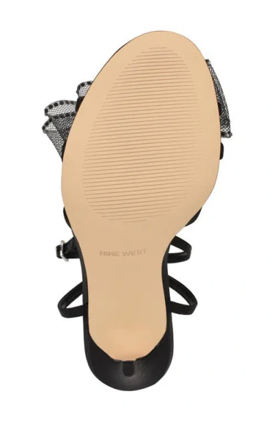 Nine West Womens Bow Man Made Ankle Strap In Black