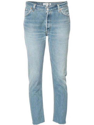 Shop Re/done Relaxed Cropped Jeans - Blue