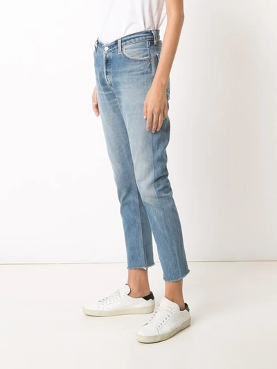 Shop Re/done Relaxed Cropped Jeans - Blue