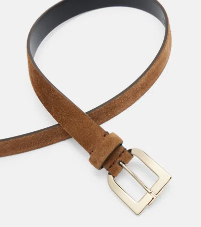 Tom Ford Suede Belt In Brown