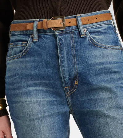 Tom Ford Suede Belt In Brown