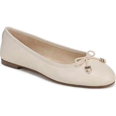 Sam Edelman Marisol Ballet Flat In Ivory Leather In White