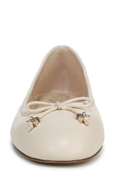 Sam Edelman Marisol Ballet Flat In Ivory Leather In White