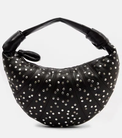 Lemaire Dark Chocolate Studs Dots Mini Fortune Croissant Bag In Brown