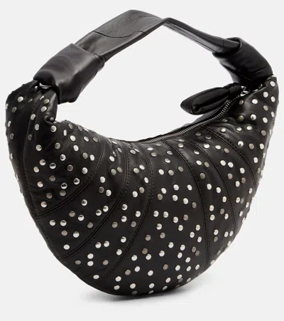 Lemaire Dark Chocolate Studs Dots Mini Fortune Croissant Bag In Brown