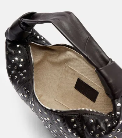 Lemaire Dark Chocolate Studs Dots Mini Fortune Croissant Bag In Brown