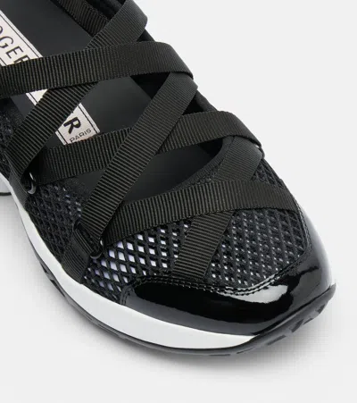 Roger Vivier Viv Run Strass Sneakers In Black