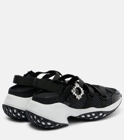 Roger Vivier Viv Run Strass Sneakers In Black