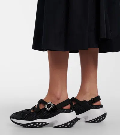 Roger Vivier Viv Run Strass Sneakers In Black
