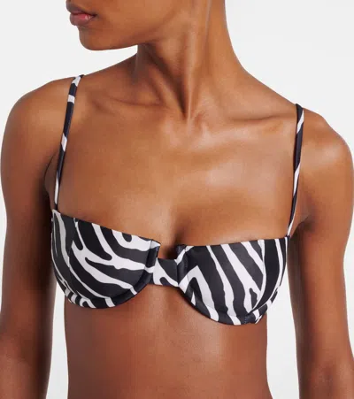 Same Zebra-print Bikini Top In Blue
