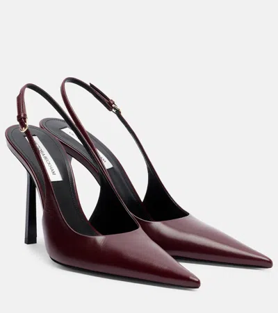 Victoria Beckham Victoria Leather Slingback Pumps In Burgundy