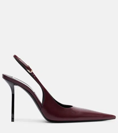 Victoria Beckham Victoria Leather Slingback Pumps In Burgundy