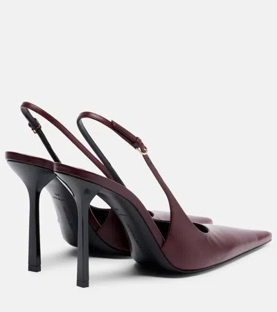 Victoria Beckham Victoria Leather Slingback Pumps In Burgundy
