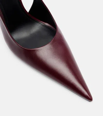 Victoria Beckham Victoria Leather Slingback Pumps In Burgundy