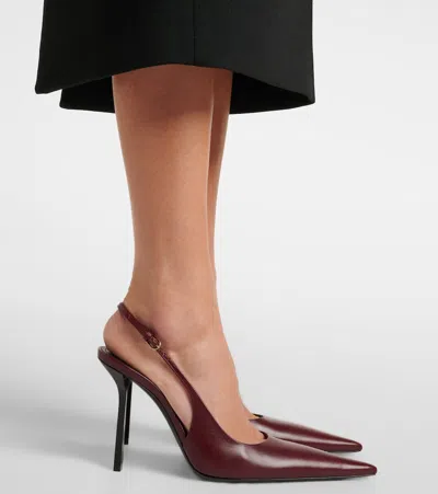 Victoria Beckham Victoria Leather Slingback Pumps In Burgundy