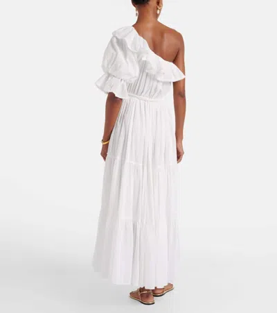 Poupette St Barth Jay Ruffled Cotton Muslin Maxi Dress In White