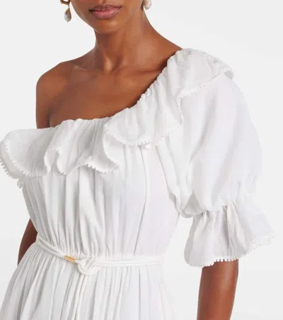 Poupette St Barth Jay Ruffled Cotton Muslin Maxi Dress In White