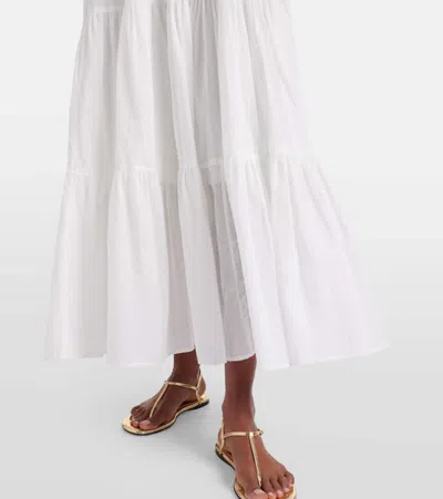 Poupette St Barth Jay Ruffled Cotton Muslin Maxi Dress In White