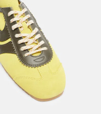 Dries Van Noten Suede Sneakers Low Profile Rubber Sole In Multi