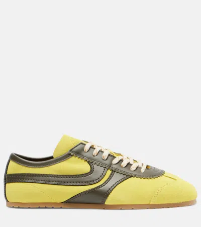 Dries Van Noten Suede Sneakers Low Profile Rubber Sole In Multi