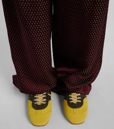 Dries Van Noten Suede Sneakers Low Profile Rubber Sole In Multi