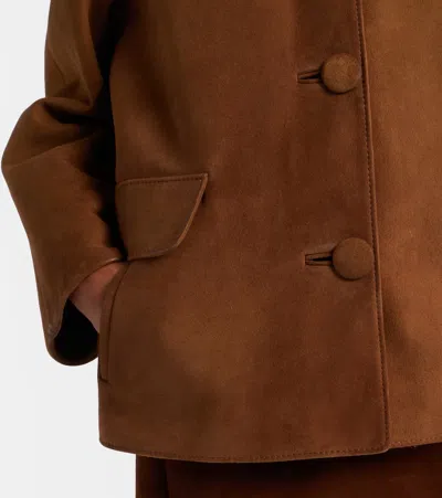 Prada Suede Jacket In Brown