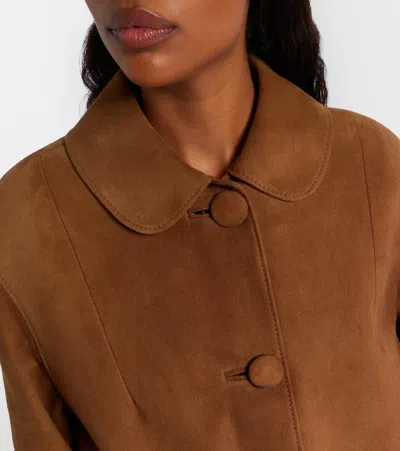 Prada Suede Jacket In Brown