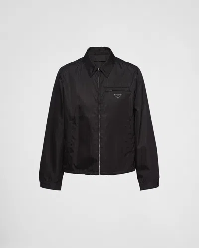 Prada Sweatshirt With Re-nylon Insert In Black