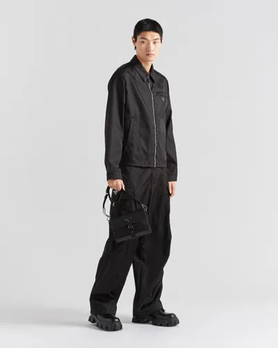 Prada Sweatshirt With Re-nylon Insert In Black