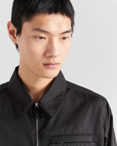 Prada Sweatshirt With Re-nylon Insert In Black