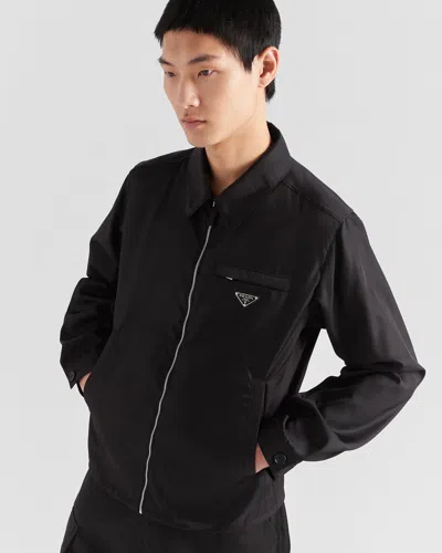 Prada Sweatshirt With Re-nylon Insert In Black