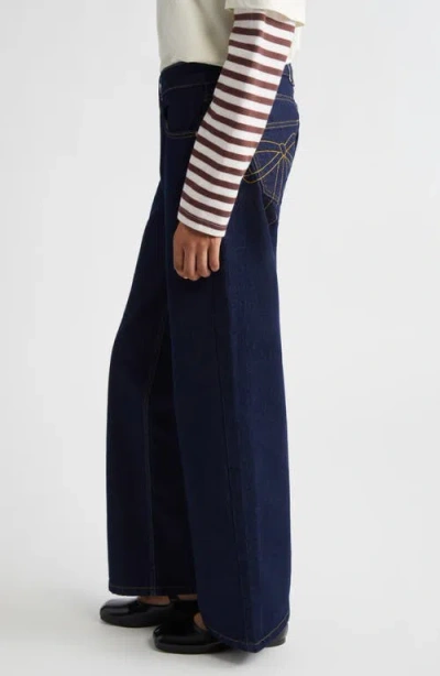 Sandy Liang Taro Bootcut Jeans In Blue
