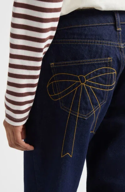 Sandy Liang Taro Bootcut Jeans In Blue