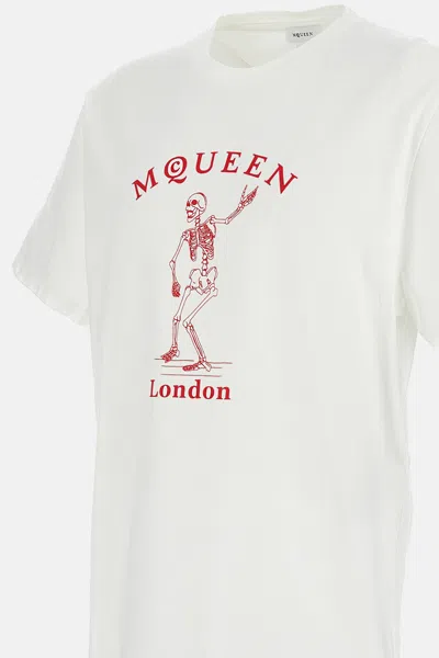 Alexander Mcqueen Skull Graphic Crew Neck Cotton T Shirt In White