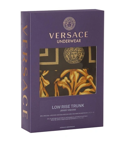Shop Versace Iconic Baroque Low Rise Trunks