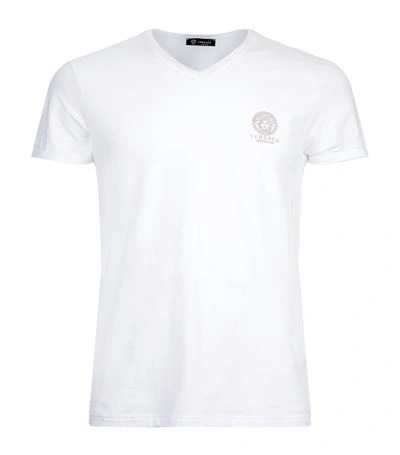 Shop Versace Iconic Medusa V-neck T-shirt