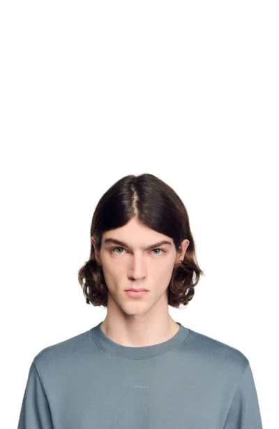Sandro Logo Sweatshirt In Blue