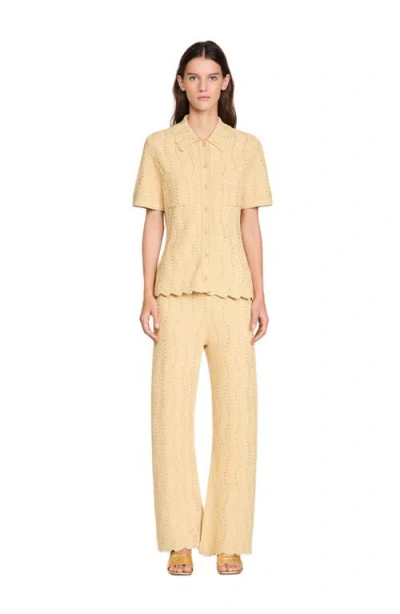 Sandro Zigzag-pattern Cardigan In Neutral