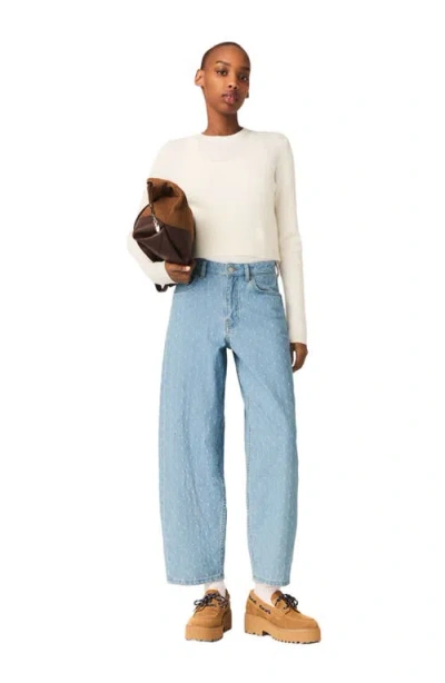 Maje Jewel-button Back Sweater In Multi