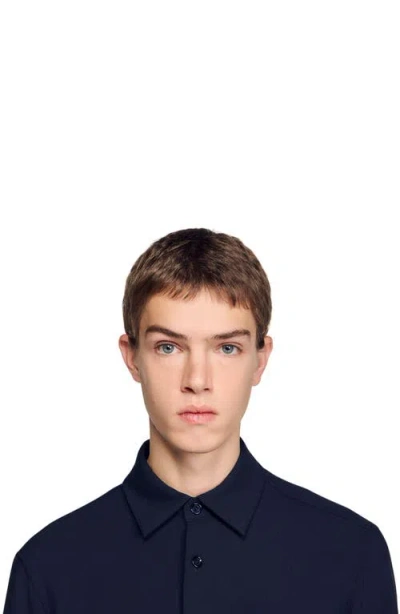 Sandro Patch Pocket Shirt In Blue