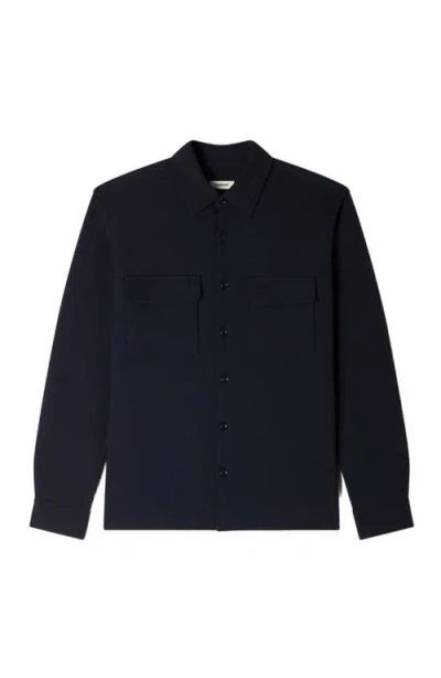 Sandro Patch Pocket Shirt In Blue