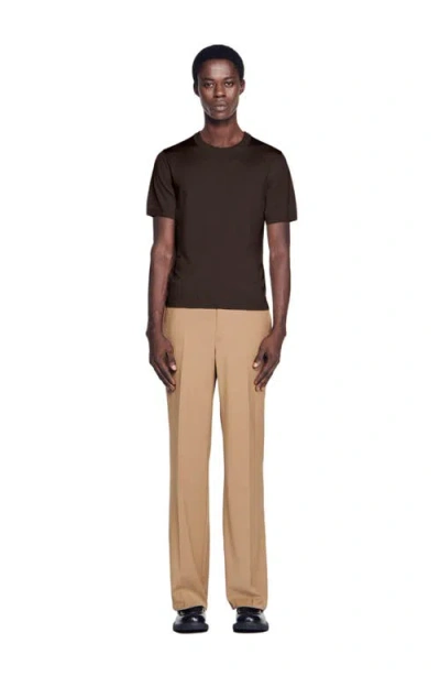 Sandro Knit Short-sleeve T-shirt In Black