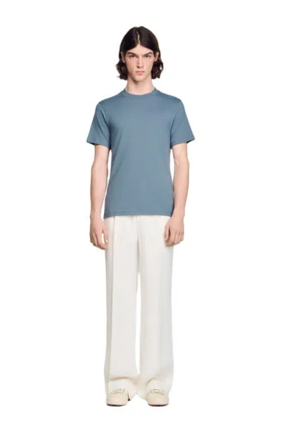 Sandro Cotton T-shirt In Blue
