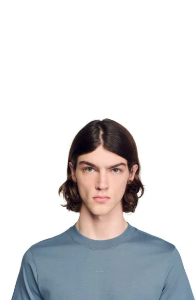 Sandro Cotton T-shirt In Blue