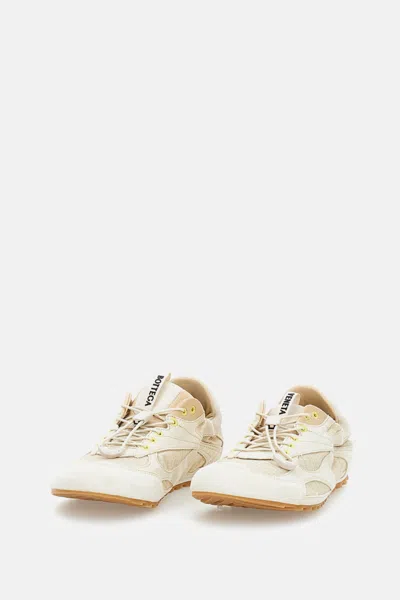 Bottega Veneta Orbit Suede Mesh Low-top Sneakers In White