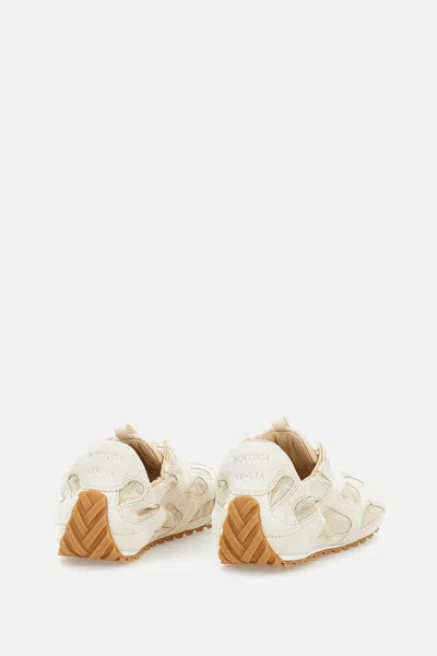 Bottega Veneta Orbit Suede Mesh Low-top Sneakers In White