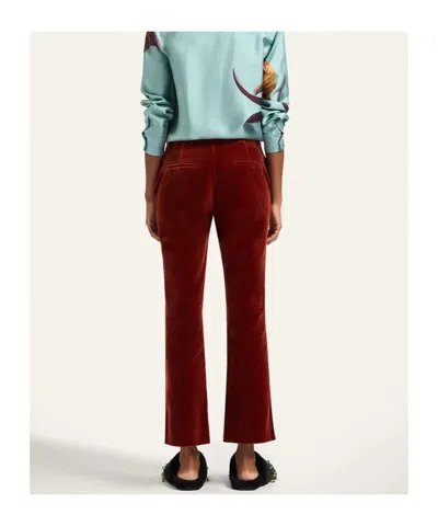 La Doublej 24 7 Pants Velvet Boot-cut Pants In Red